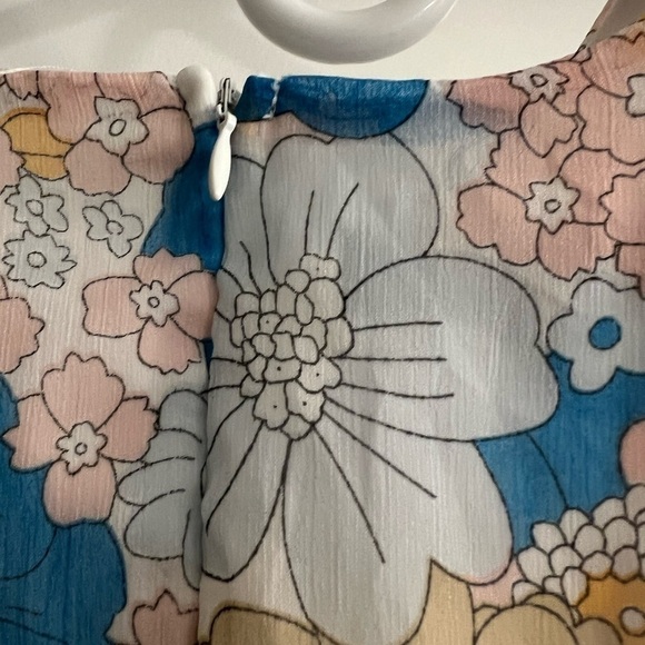 Eilly Bazar Short Sleeve Zip-Up Y2K Fitted Dress Size Small- Floral- Spring - Picture 5 of 12